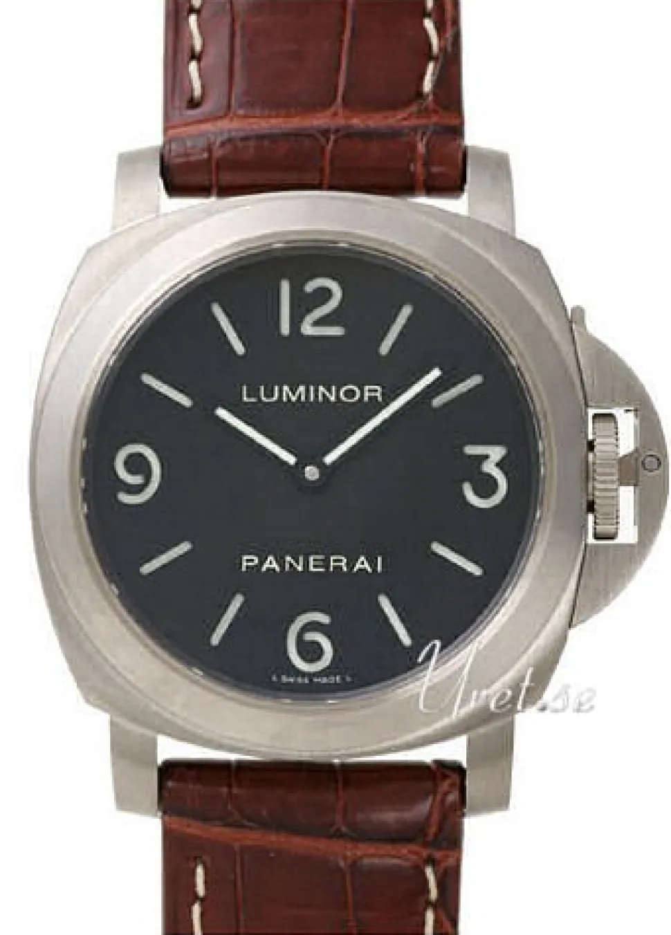 Historic Luminor Base Titanium Svart/Läder Ø44 mm