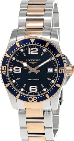 Hydroconquest Blå/Roséguldstonat stål Ø41 mm