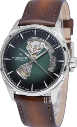 Jazzmaster Open Heart Auto Grön/Läder Ø42 mm