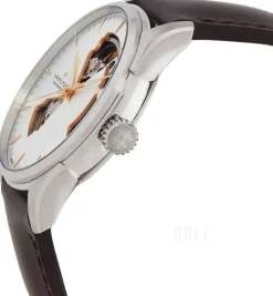 Jazzmaster Open Heart Silverfärgad/Läder Ø40 mm