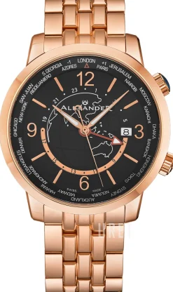Journeyman Svart/Roséguldstonat stål Ø42 mm