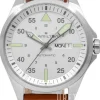 Khaki Aviation Silverfärgad/Läder Ø42 mm