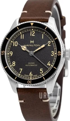 Khaki Aviation Svart/Läder Ø38 mm