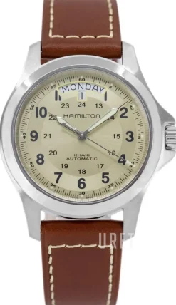 Khaki Field King Auto Beige/Läder Ø40 mm