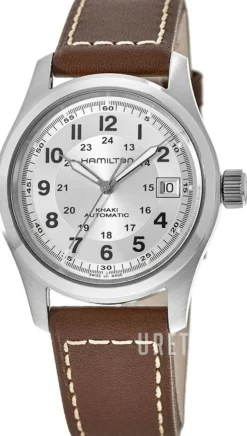 Khaki Field Silverfärgad/Läder Ø38 mm