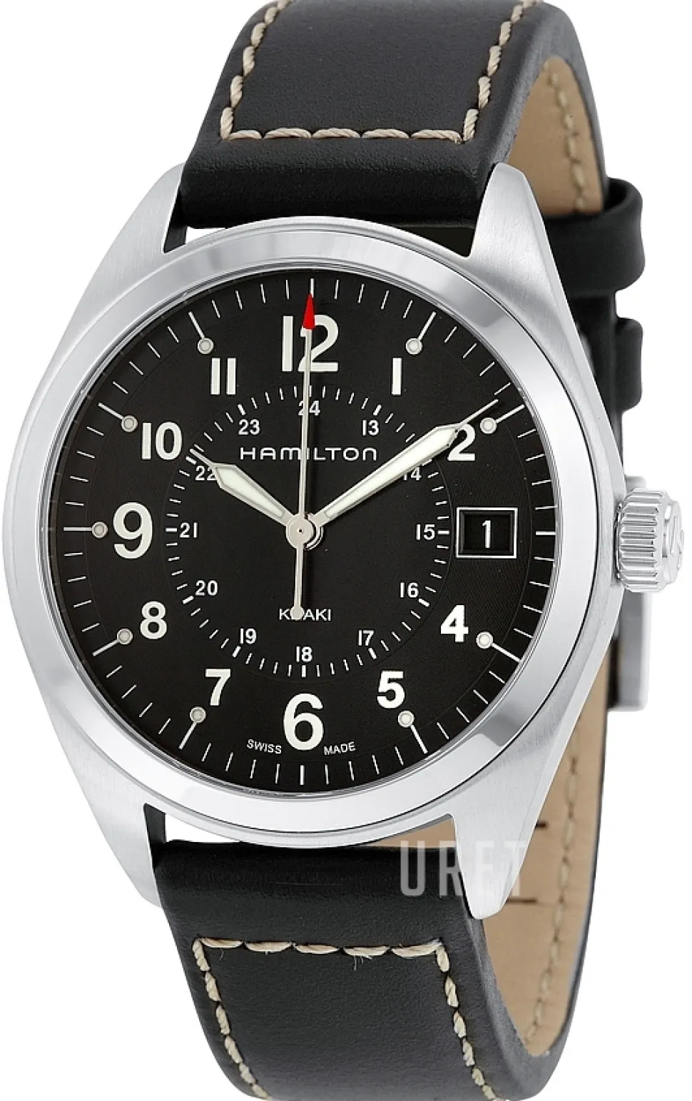 Khaki Svart/Läder Ø40 mm