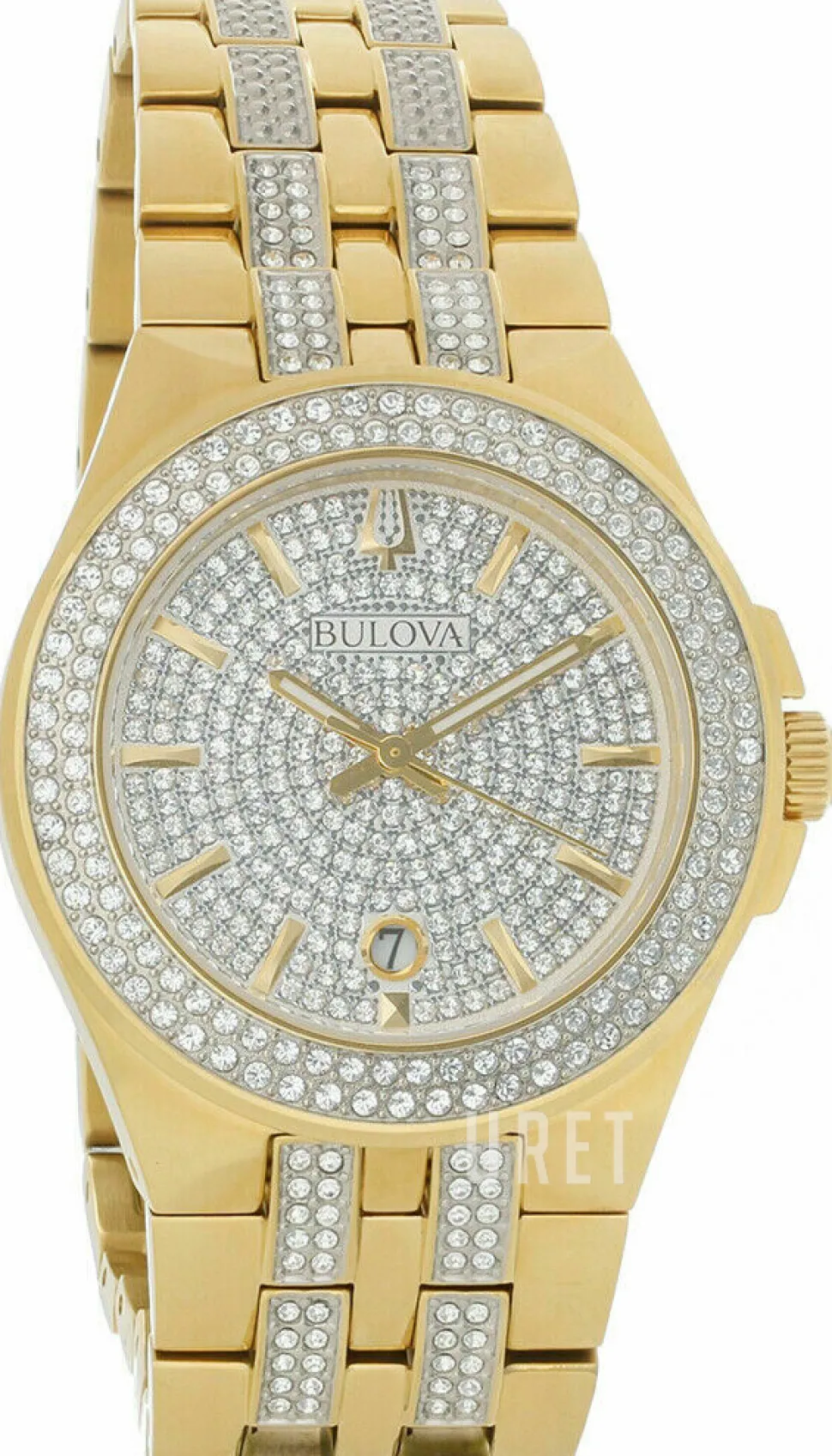 Kristallinfattad/Gulguldtonat stål Ø42 mm