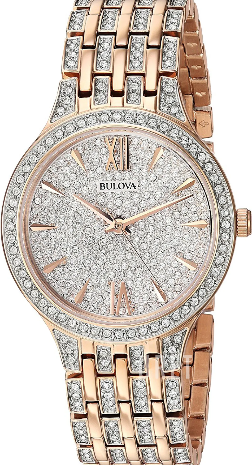 Kristallinfattad/Roséguldstonat stål Ø32 mm