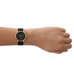 Kuppel Lille Svart/Läder Ø32 mm