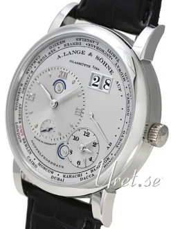 Lange 1 GMT Silverfärgad/Läder Ø41.9 mm