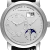 Lange 1 Moon Phase Silverfärgad/Läder Ø38.5 mm