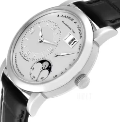 Lange 1 Moon Phase Silverfärgad/Läder Ø38.5 mm