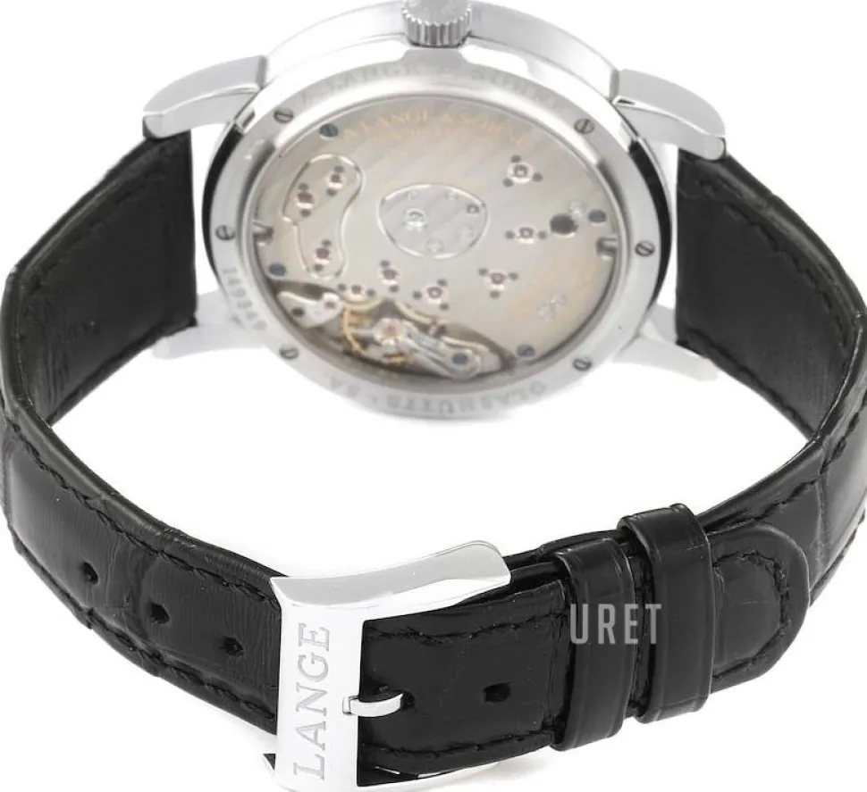 Lange 1 Moon Phase Silverfärgad/Läder Ø38.5 mm