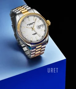 Lineage Vit/Gulguldtonat stål Ø42 mm