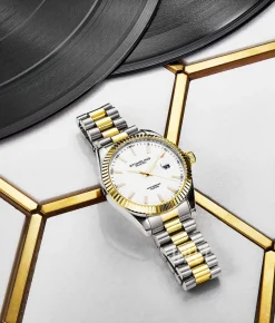 Lineage Vit/Gulguldtonat stål Ø42 mm