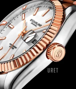 Lineage Vit/Roséguldstonat stål Ø42 mm