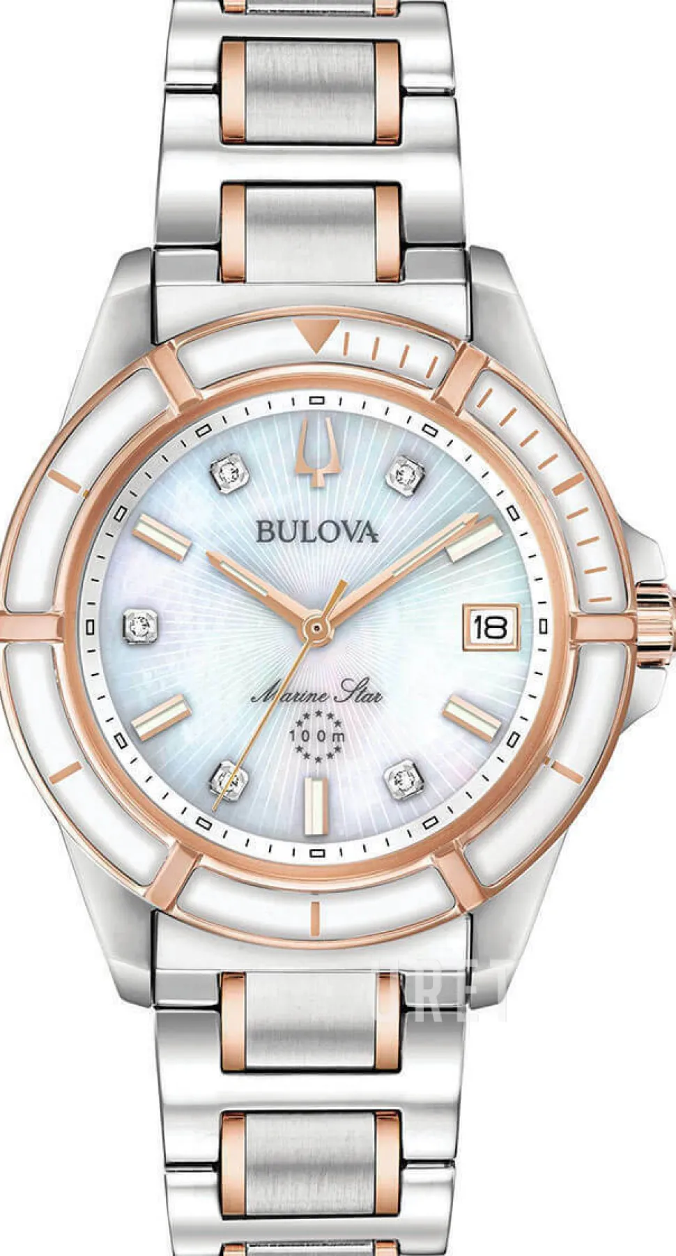 Marine Star Vit/Roséguldstonat stål Ø34 mm