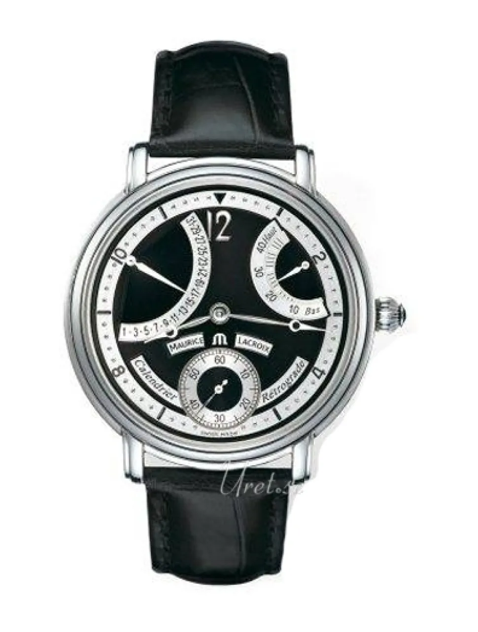 Masterpiece Calendrier Retrograde Svart/Läder Ø43 mm
