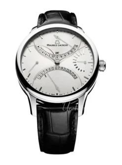 Masterpiece Double Retrograde Silverfärgad/Läder Ø46 mm