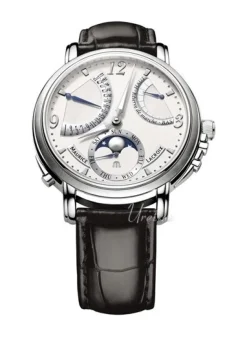 Masterpiece Lune Retrograde Silverfärgad/Läder Ø43 mm