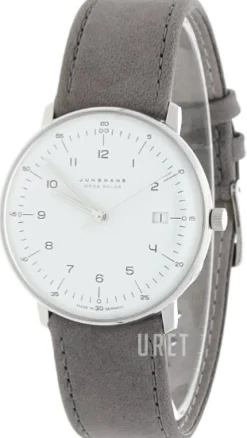 Max Bill Silverfärgad/Läder Ø38 mm