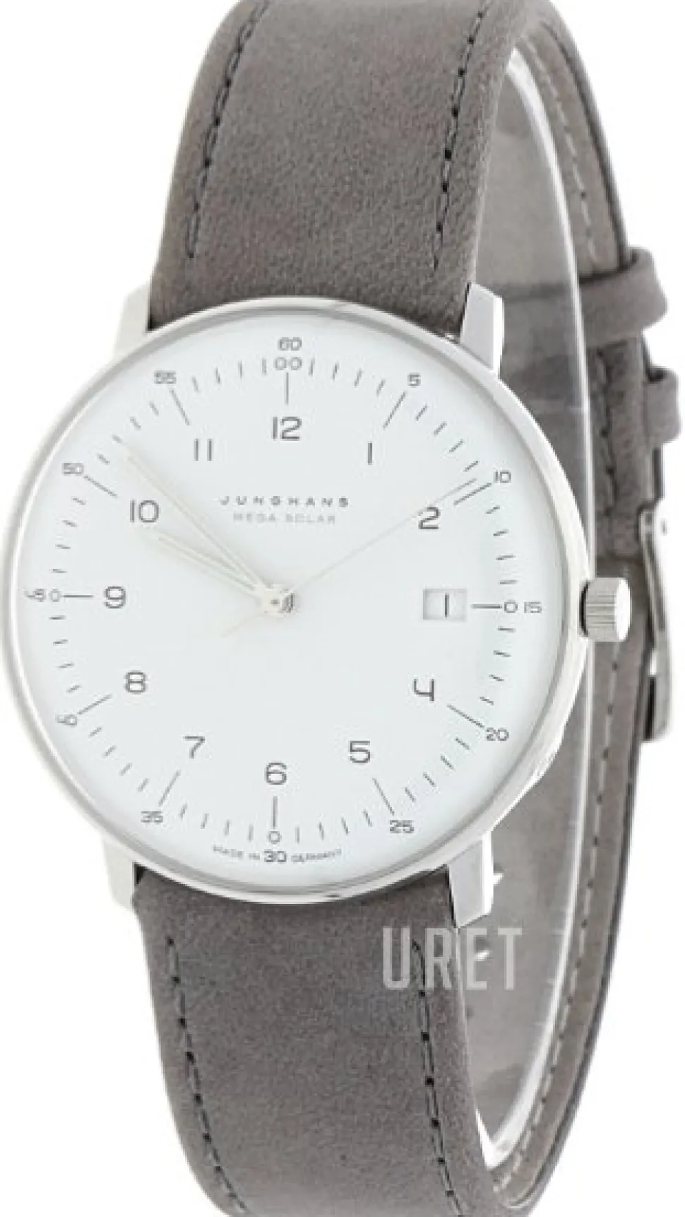 Max Bill Silverfärgad/Läder Ø38 mm