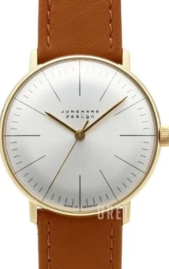 Max Bill Silverfärgad/Läder Ø34 mm