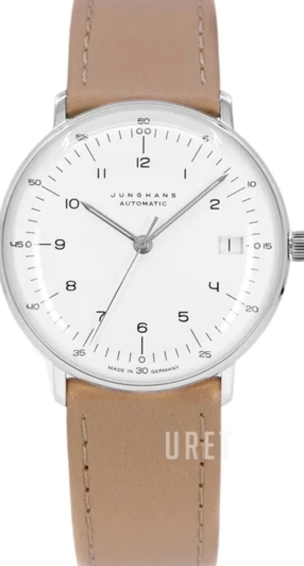 Max Bill Silverfärgad/Läder Ø34 mm