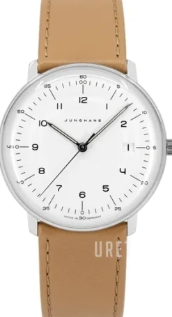 Max Bill Silverfärgad/Läder Ø38 mm