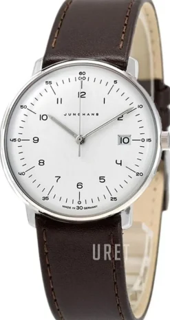 Max Bill Silverfärgad/Läder Ø38 mm