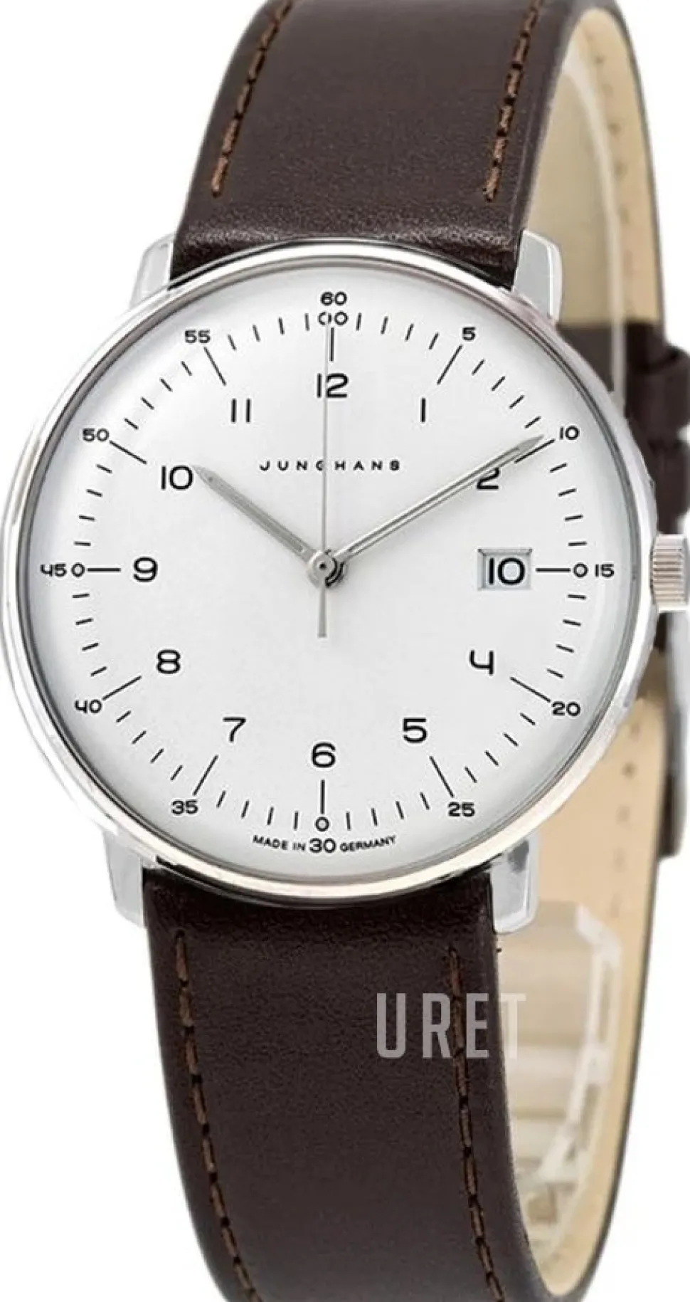 Max Bill Silverfärgad/Läder Ø38 mm