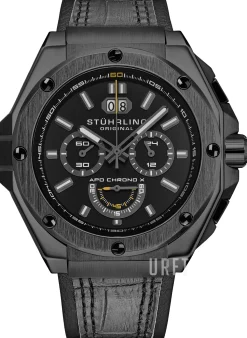 Monaco APO Chrono X Svart/Läder Ø44 mm