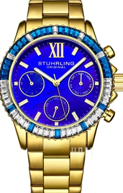 Monaco Blå/Gulguldtonat stål Ø39 mm