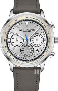 Monaco Silverfärgad/Läder Ø44 mm