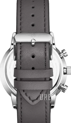 Monaco Silverfärgad/Läder Ø44 mm