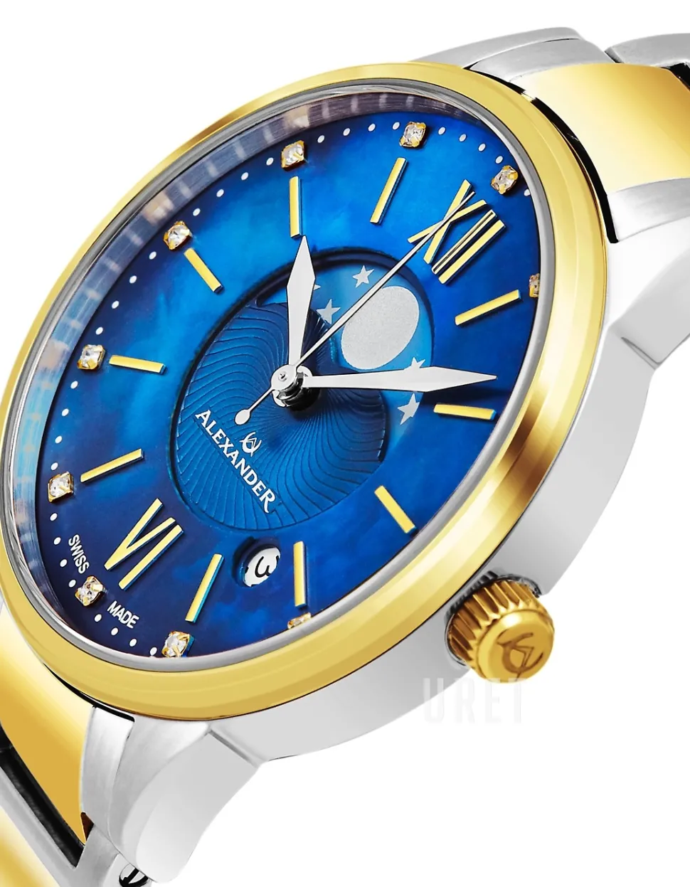 Monarch Blå/Gulguldtonat stål Ø35 mm