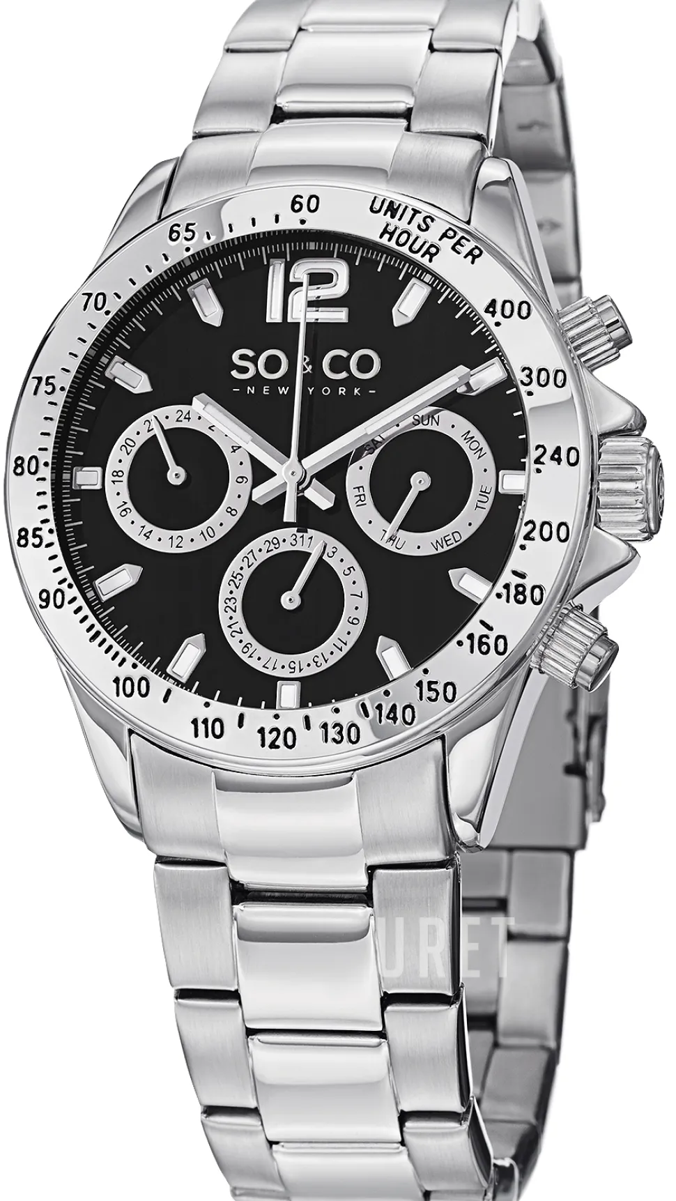 Monticello Svart/Stål Ø42 mm