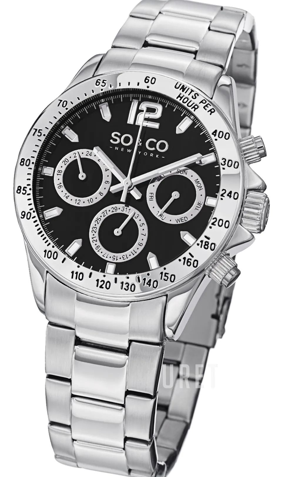 Monticello Svart/Stål Ø42 mm