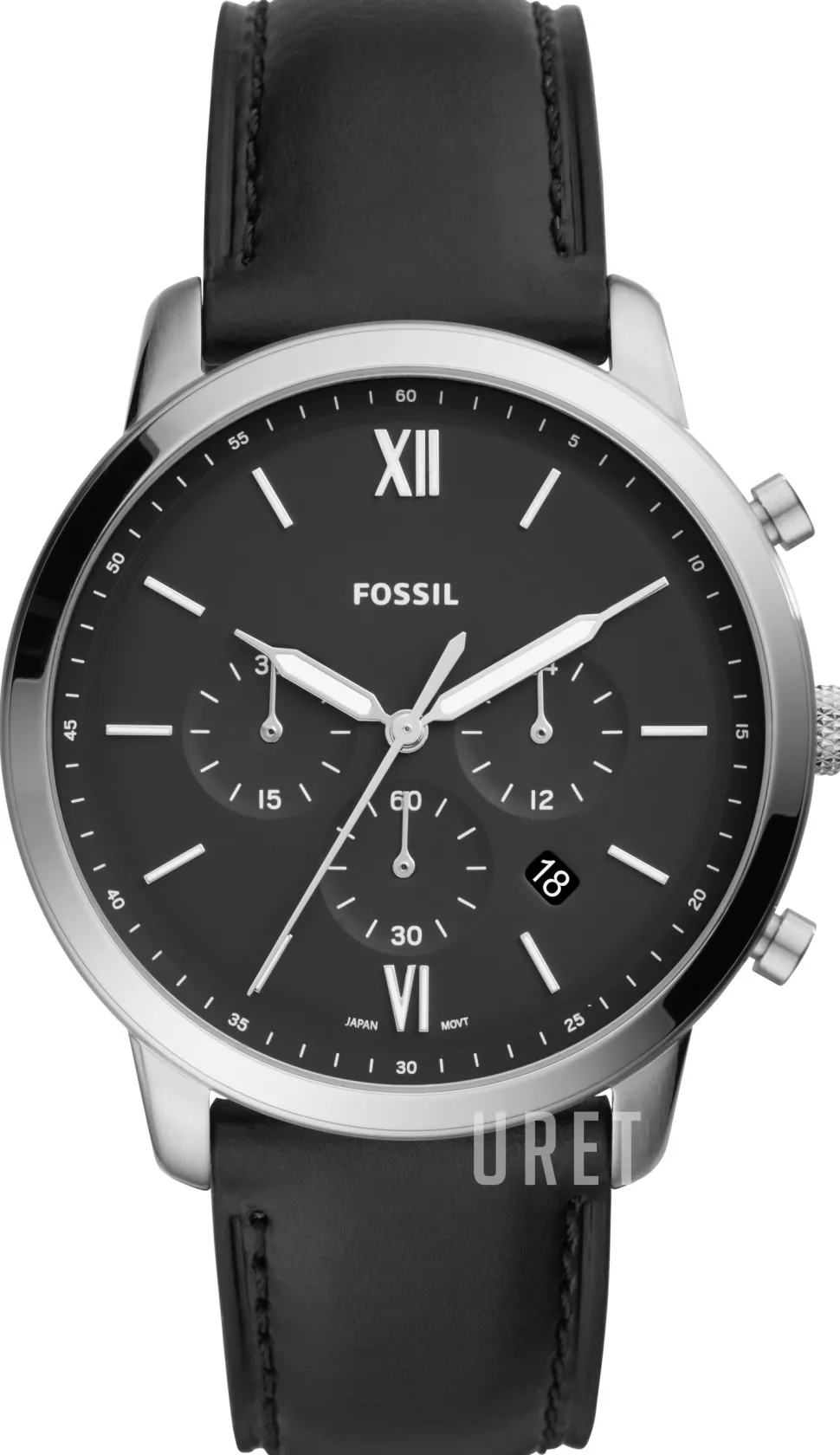 Neutra Chronograph Svart/Läder Ø44 mm