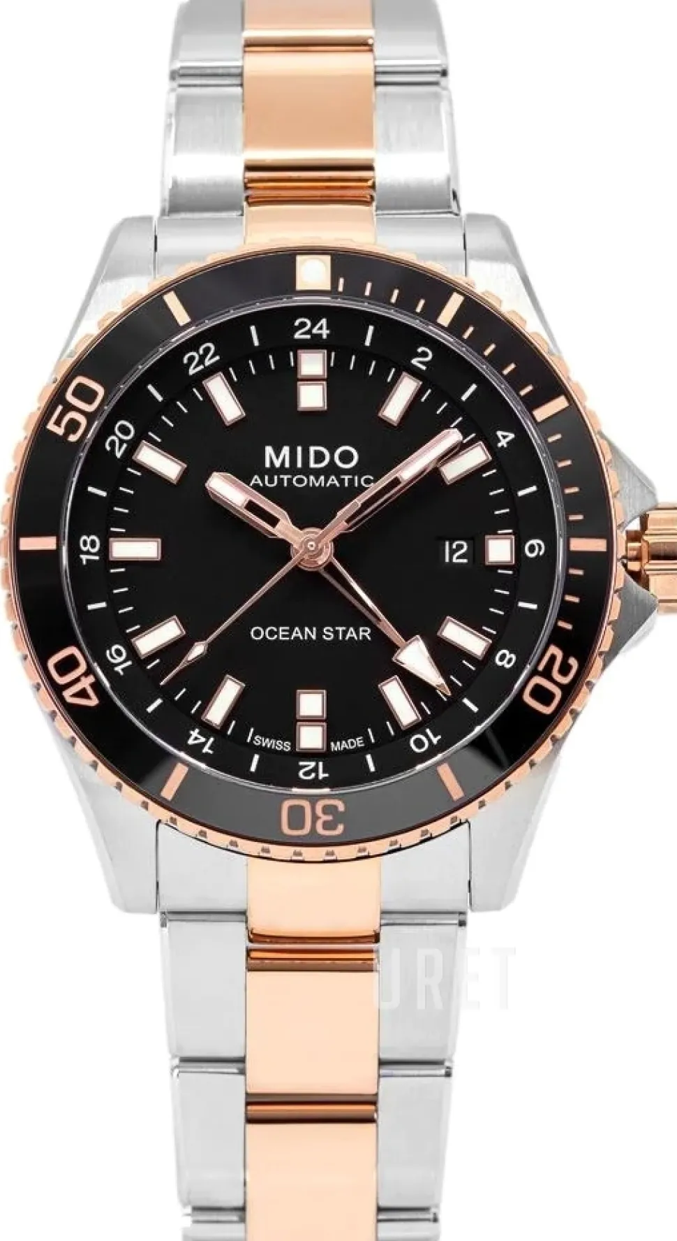 Ocean Star Svart/Roséguldstonat stål Ø44 mm