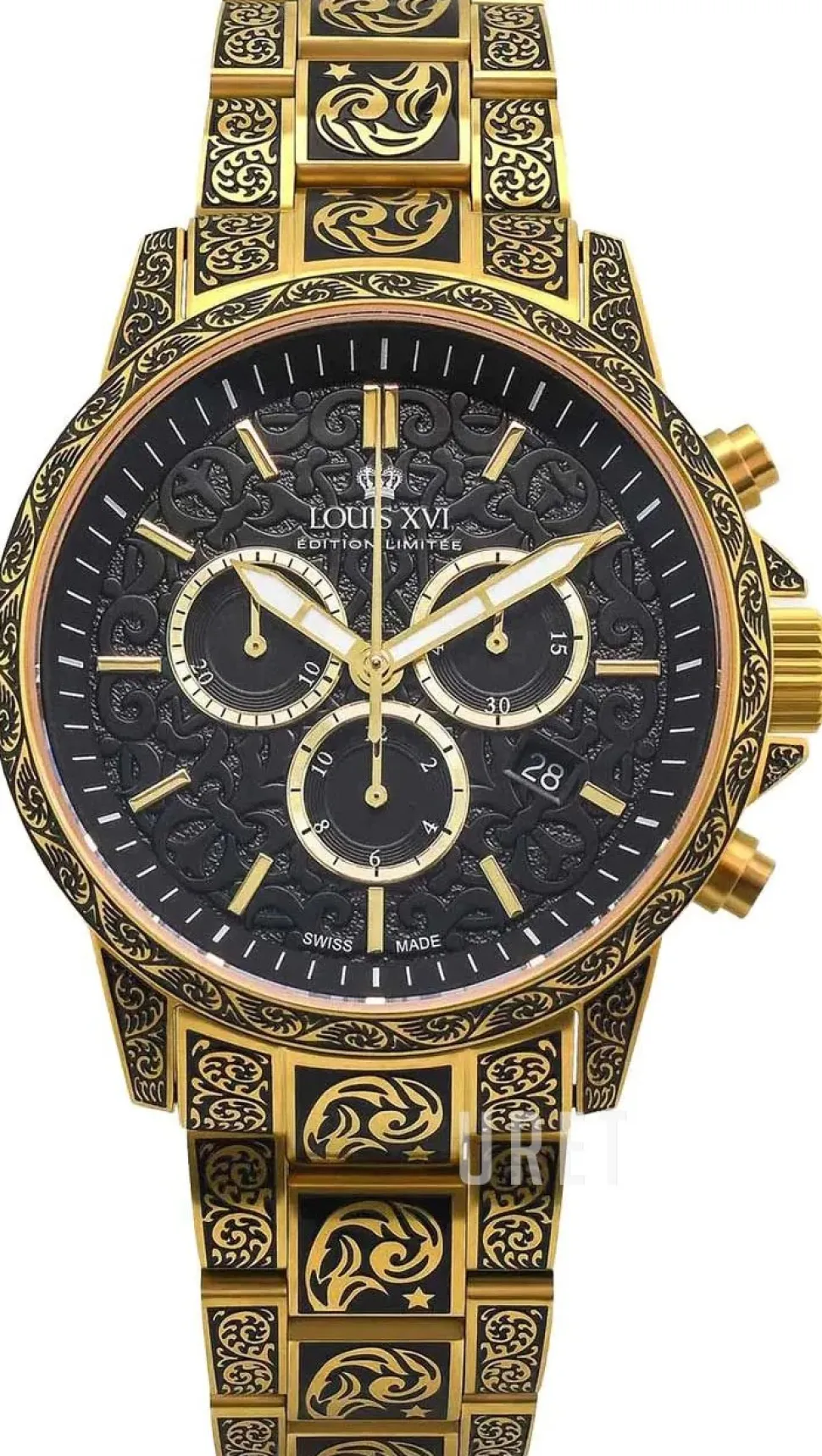 Palais Royale Svart/Gulguldtonat stål Ø43 mm