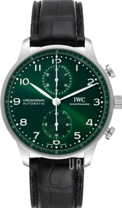 Portugieser Grön/Läder Ø41 mm