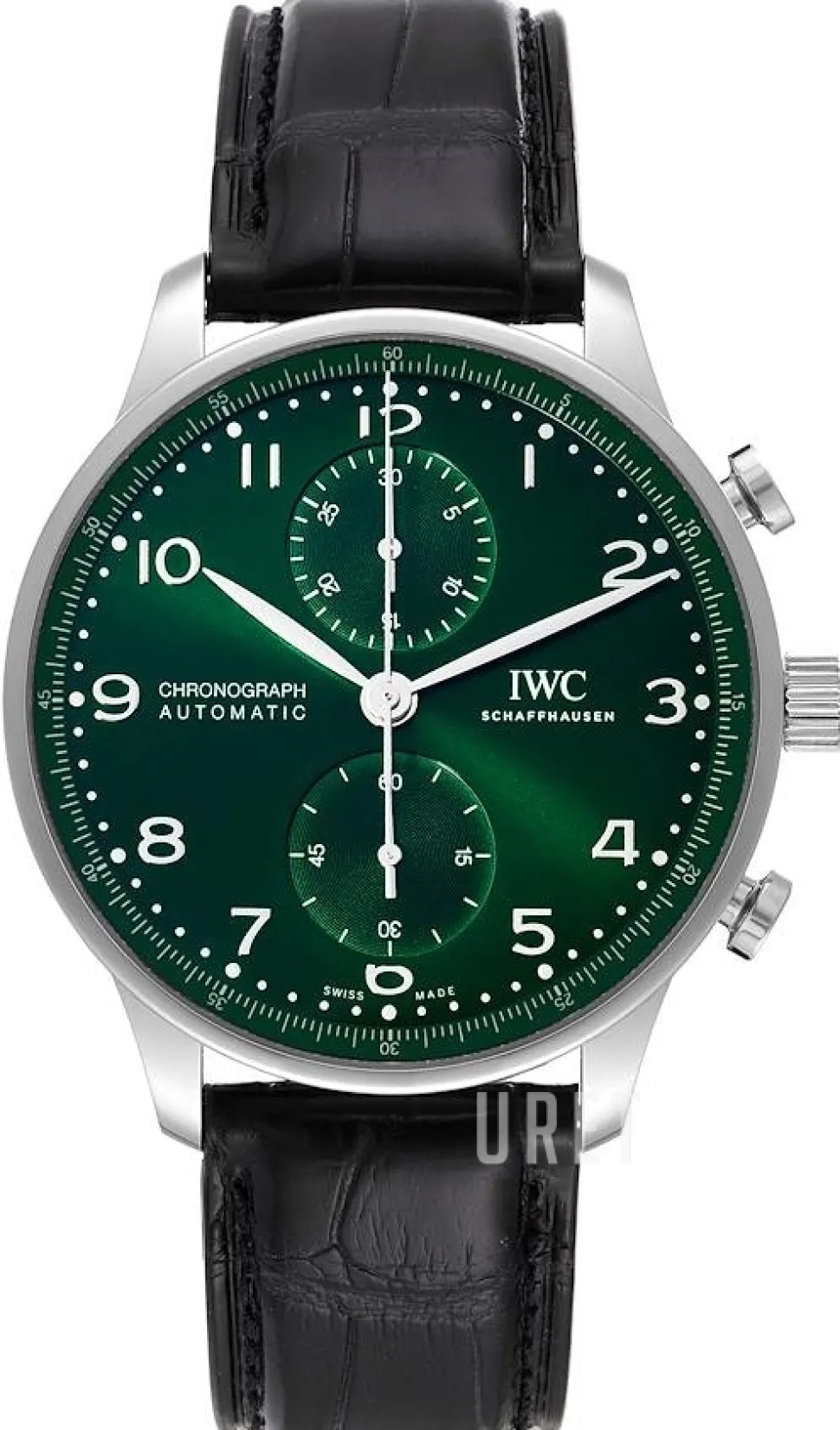 Portugieser Grön/Läder Ø41 mm