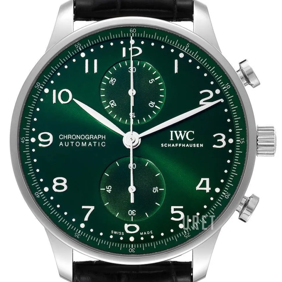 Portugieser Grön/Läder Ø41 mm