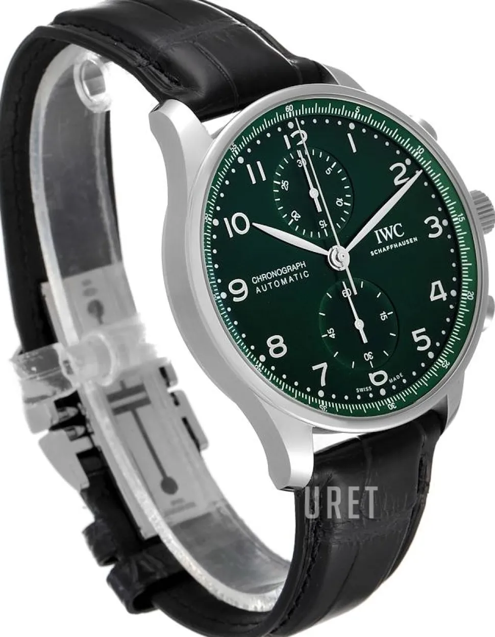 Portugieser Grön/Läder Ø41 mm