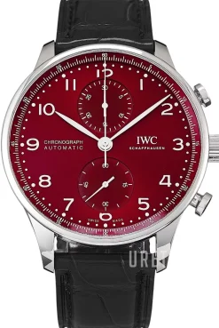 Portugieser Röd/Läder Ø41 mm