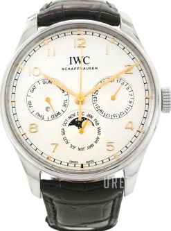 Portugieser Silverfärgad/Läder Ø42.4 mm