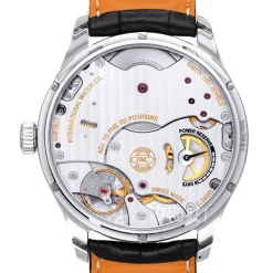 Portuguese Hand-Wound Eight Days Vit/Läder Ø43 mm