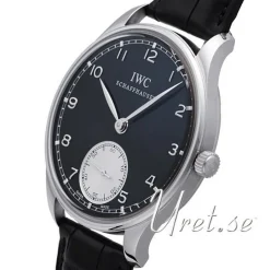 Portuguese Hand-Wound Svart/Läder Ø44 mm