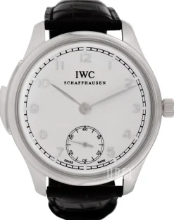 Portuguese Minute Repeater Silverfärgad/Läder Ø44 mm